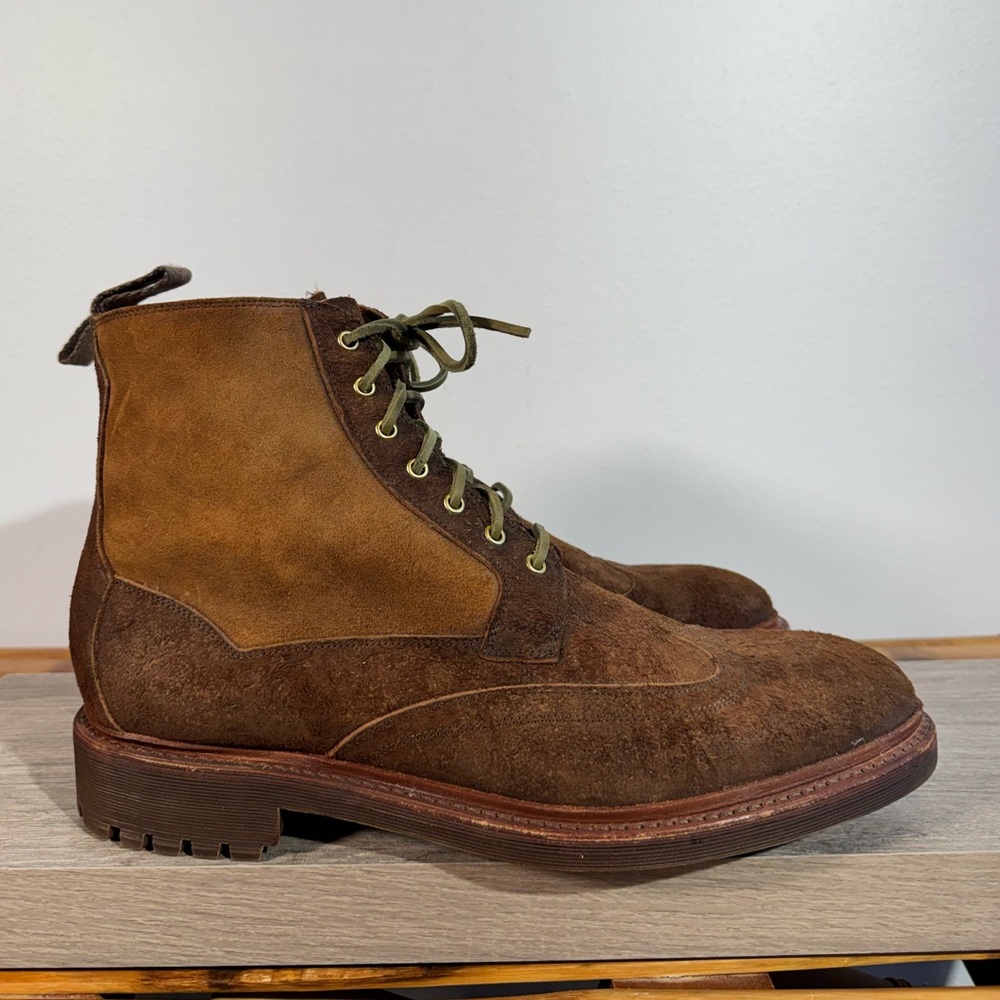 Oliver Sweeney “Nelson” Men’s Boots Size 13 (UK 12) Weathered Waxed Suede 2-Tone